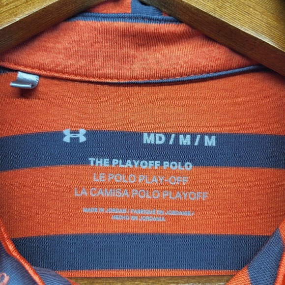 Under Armour Shirt Mens M Playoff Polo SC Logo Striped Performance Collared Golf - Picture 4 of 12